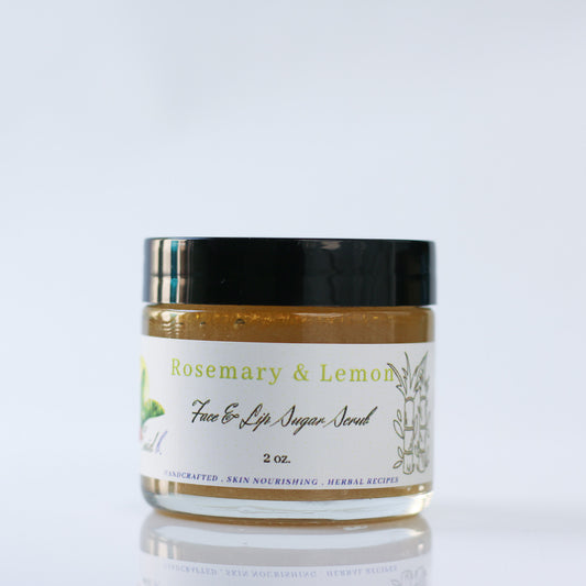 (Scrub) - Rosemary and Lemon Face & Lip Sugar Scrub